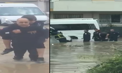 Sağanak yağış hazırlıksız yakaladı, mahsur kalan öğrencileri itfaiye kurtardı