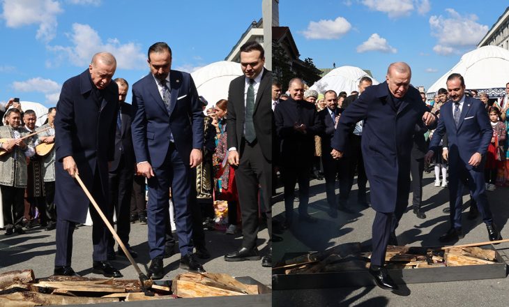 Nevruz ateşini yakıp üzerinden atladı