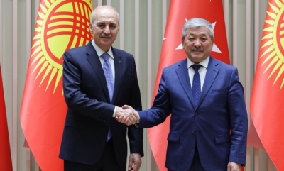 TBMM Başkanı Kurtulmuş, Kırgız Cumhuriyeti Başbakanı Kasımaliyev ile bir araya geldi