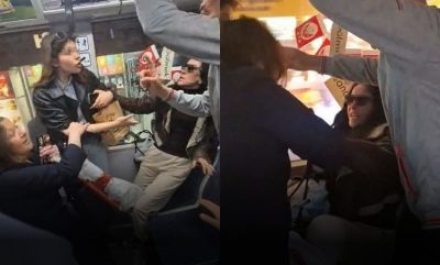 Tramvayda koltuk kavgası kamerada