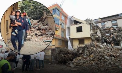 Bina yıkımında tehlike! Yan binadakiler tahliye edildi