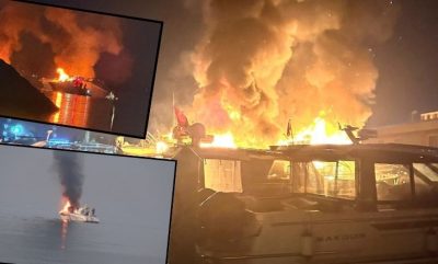 4 tekne alev alev yandı