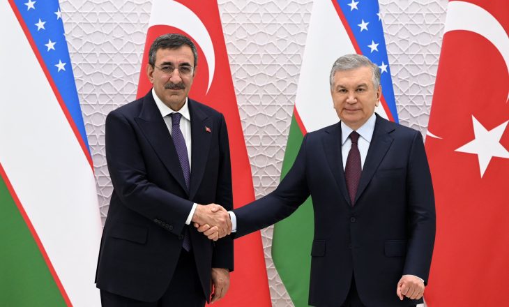 Cumhurbaşkanı Yardımcısı Yılmaz, Özbekistan Cumhurbaşkanı Mirziyoyev ile görüştü