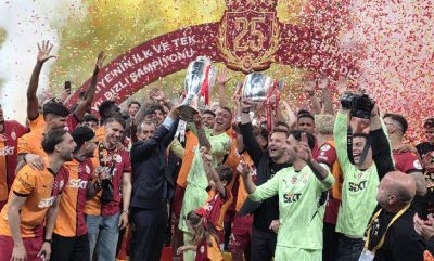 Galatasaray, şampiyonluk kupasını RAMS Park’ta kaldırdı