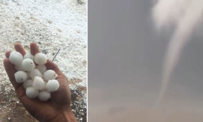 Ceviz büyüklüğünde dolu yağdı