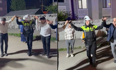 Daveti geri çevirmedi, halaya katıldı