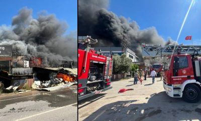 Sandalye fabrikasında korkutan yangın